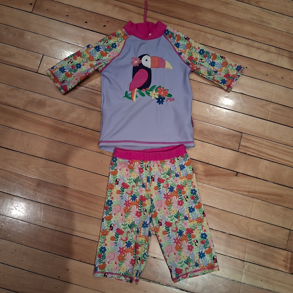 JoJo Maman Bebe Colorful Toucan Kids Rashguard Set